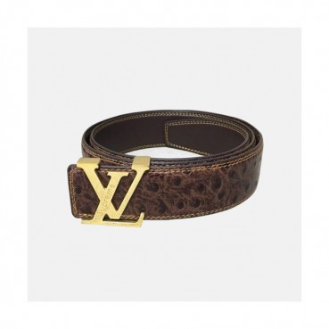 Louis vuitton 2019 Mens Signature Initial Logo Buckle Leather Belt - 루이비통 남성 신상 시그니처 이니셜 로고 버클 레더 벨트 Lou0864x.Size(3.8cm).브라운금장