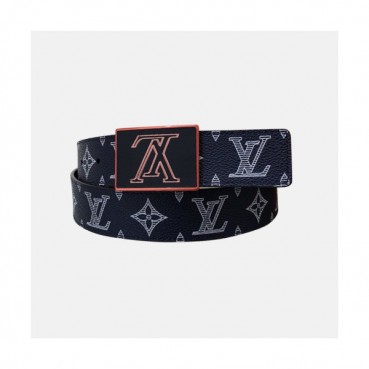Louis vuitton 2019 Mens Signature Initial Logo Buckle Leather Belt - 루이비통 남성 신상 시그니처 이니셜 로고 버클 레더 벨트 Lou0859x.Size(3.5cm).네이비
