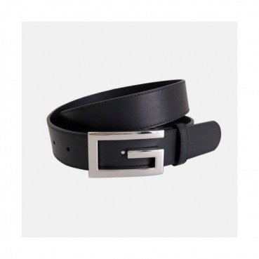 Gucci 2019 Mens Signature Steel Buckle Business Leather Belt - 구찌 신상 남성 시그니처 스틸 버클 비지니스 레더 벨트 Guc0830x.Size(3.4cm).블랙은장