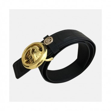 Versace 2019 Mens Palazzo Medusa Steel Buckle Leather Bellt - 베르사체 남성 메두사 스틸 버클 레더 벨트 Ver0163x.Size(3.8cm).블랙금장