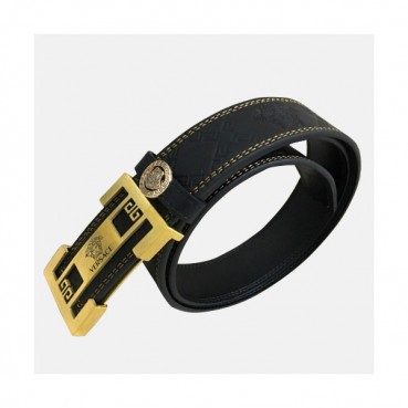 Versace 2019 Mens Palazzo Medusa Steel Buckle Leather Bellt - 베르사체 남성 메두사 스틸 버클 레더 벨트 Ver0158x.Size(3.8cm).블랙금장