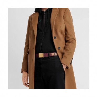 Burberry 2019 Mens London Signature Box  Logo Check Leather Belt - 버버리 남성 런던 시그니처 박스 로고 체크 레더 벨트 Bur0532x.Size(3.5CM).체크레드금장