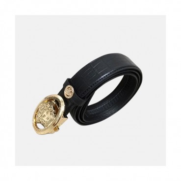 Versace 2019 Mens Palazzo Medusa Steel Automatic Buckle Leather Bellt - 베르사체 남성 메두사 스틸 자동 버클 레더 벨트 Ver0157x.Size(3.4cm).블랙금장