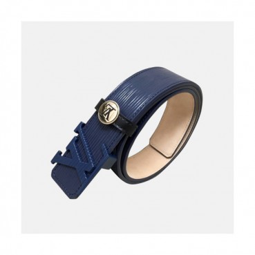 Louis vuitton 2019 Mens Signature Initial Logo Buckle Leather Belt - 루이비통 남성 신상 시그니처 이니셜 로고 버클 레더 벨트 Lou0846x.Size(4.0cm).네이비