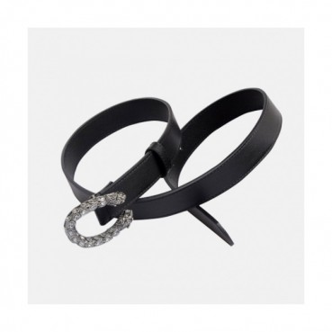 [매장판]Gucci 2019 Ladies Swarovski Steel Buckle Leather Belt - 구찌 신상 여성 스와로브스키 스틸 버클 레더 벨트 Guc0820x.Size(3.5cm).블랙은장