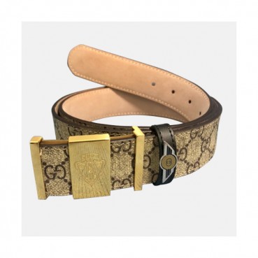 Gucci 2019 Mens Box Logo Steel Buckle Leather Belt - 구찌 신상 남성 박스 로고 스틸 버클 레더 벨트 Guc0818x.Size(3.8cm).브라운금장