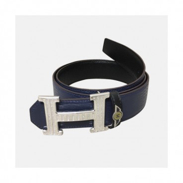 Hermes 2019 Mens Business Initial Logo Reversible Leather Belt - 에르메스 남성 비지니스 이니셜 로고 양면 가죽 벨트 Her0163x.Size(4.2cm).네이비은장