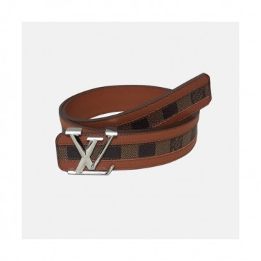 Louis vuitton 2019 Mens Signature Initial Logo Buckle Leather Belt - 루이비통 남성 신상 시그니처 이니셜 로고 버클 레더 벨트 Lou0845x.Size(3.8cm).브라운은장