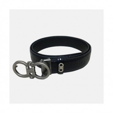 Salvatore Ferragamo 2019 Mens Gancini Buckle Leather Belt - 살바토레 페라가모 남성 간치니 버클 레더 벨트 Fer0210x.Size(3.5cm).블랙은장