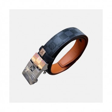 Louis vuitton 2019 Mens Signature Box Logo Buckle Leather Belt - 루이비통 남성 신상 시그니처 박스 로고 버클 레더 벨트 Lou0842x.Size(3.4cm).블랙은장