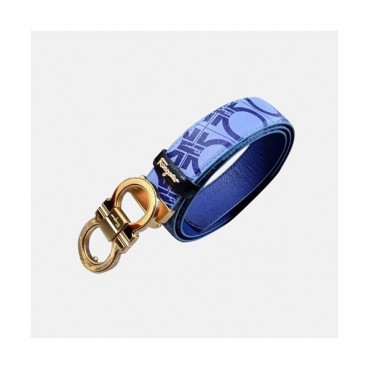 Salvatore Ferragamo 2019 Mens Signature Gancini Buckle Leather Belt - 살바토레 페라가모 남성 시그니처 간치니 버클 레더 벨트 Fer0209x.Size(3.5cm).블루금장