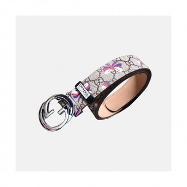 Gucci 2019 Ladies GG Logo Steel Buckle Ribbon Leather Belt - 구찌 신상 여성 GG로고 스틸 버클 리본 레더 벨트 Guc0809x.Size(3.3cm).브라운은장