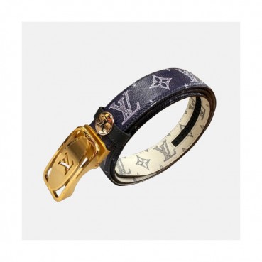 Louis vuitton 2019 Mens Signature Box Logo Automatic Buckle Leather Belt - 루이비통 남성 신상 시그니처 박스 로고 자동버클 레더 벨트 Lou0838x.Size(3.4cm).네이비금장
