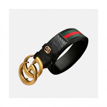 Gucci 2019 Mens Signature GG Logo Steel Buckle Leather Belt - 구찌 신상 남성 시그니처 GG 로고 스틸 버클 레더 벨트 Guc0804x.Size(4.0cm).블랙금장