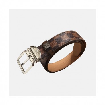Louis vuitton 2019 Mens Classic Logo Buckle Damier Leather Belt - 루이비통 남성 신상 클래식 로고 버클 다미에 레더 벨트 Lou0837x.Size(3.5cm).브라운은장