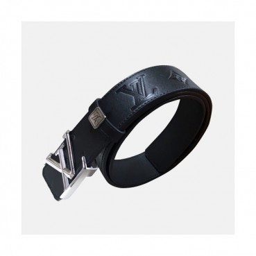 Louis vuitton 2019 Mens Signature Initial Logo Buckle Leather Belt - 루이비통 남성 신상 시그니처 이니셜 로고 버클 레더 벨트 Lou0832x.Size(3.4cm).블랙은장