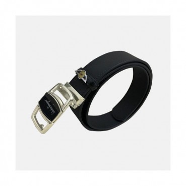 Salvatore Ferragamo 2019 Mens Logo Steel Buckle Leather Belt - 살바토레 페라가모 남성 로고 스틸 버클 레더 벨트 Fer0204x.Size(3.5cm).블랙은장
