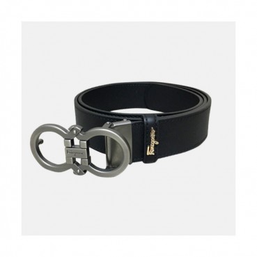 [매장판]Salvatore Ferragamo 2019 Mens Gancini Buckle Leather Belt - 살바토레 페라가모 남성 간치니 버클 레더 벨트 Fer0199x.Size(3.4cm).블랙은장