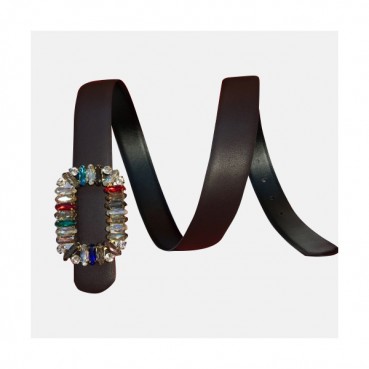 [매장판]Roger Vivier 2019 Ladies Embellished Swarovski Buckle Leather  Belt - 로저비비에 여성 엠벨리쉬 스와로브스키 버클 레더 벨트 Rog0050x.Size(3.0cm).2컬러(블랙/브라운)