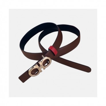 [매장판]Salvatore Ferragamo 2019 Ladies Gancini Buckle Leather Belt - 살바토레 페라가모 여성 간치니 버클 레더 벨트 Fer0196x.Size(2.5cm).브라운은장