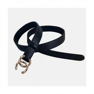 Chanel 2019 Ladies Classic CC Embellished Steel Buckle Leather Belt - 샤넬 여성 클랙식 CC 엠벨리쉬 스틸 버클 레더 벨트 Cnl0259x.Size(2.5cm).블랙