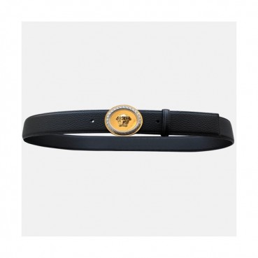 Versace 2019 Mens Palazzo Medusa Steel Buckle Leather Bellt - 베르사체 남성 메두사 스틸 버클 레더 벨트 Ver0135x.Size(3.8cm).블랙금장