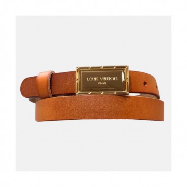 Louis vuitton 2019 Ladies Box Logo Buckle Leather Belt - 루이비통 여성 신상 박스 로고 버클 레더 벨트 Lou0796x.Size(2.0cm).오렌지금장
