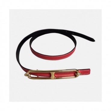 [매장판]Hermes 2019 Ladies Roulis 'H'Buckle Leather Belt - 에르메스 여성 H버클 레더 벨트 Her0139x.Size(1.3cm).레드금장