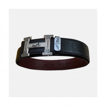 Hermes 2019 Mens Business Initial Logo Togo Leather Belt - 에르메스 남성 비지니스 이니셜 로고 토고 가죽 벨트 Her0136x.Size(3.4cm).블랙은장