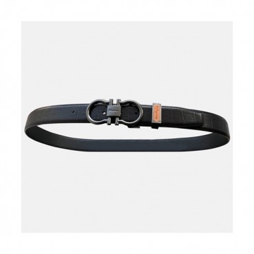 Salvatore Ferragamo 2019 Mens Gancini Buckle Leather Belt - 살바토레 페라가모 남성 간치니 버클 레더 벨트 Fer0193x.Size(3.5cm).블랙검장