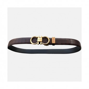 Salvatore Ferragamo 2019 Mens Gancini Buckle Leather Belt - 살바토레 페라가모 남성 간치니 버클 레더 벨트 Fer0191x.Size(3.5cm).브라운금장