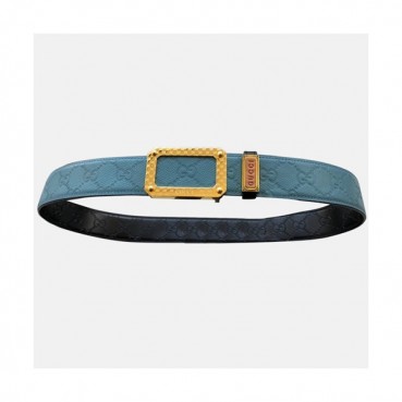 Gucci 2019 Mens Reversible Classic Buckle Business Leather Belt - 구찌 신상 남성 리버서블 클랙식 버클 비지니스 레더 벨트 Guc0762.x.Size(3.8cm).블루금장