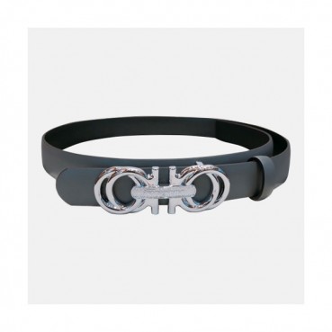 Salvatore Ferragamo 2019 Ladies Gancini Buckle Leather Belt - 살바토레 페라가모 여성 간치니 버클 레더 벨트 Fer0179x.Size(2.5cm).그레이은장