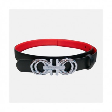 Salvatore Ferragamo 2019 Ladies Gancini Buckle Leather Belt - 살바토레 페라가모 여성 간치니 버클 레더 벨트 Fer0178x.Size(2.5cm).블랙은장