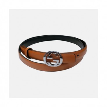 Gucci 2019 Ladies GG Buckle Business Leather Belt - 구찌 신상 여성 GG 버클 비지니스 레더 벨트 Guc0747x.Size(1.5cm).오렌지은장