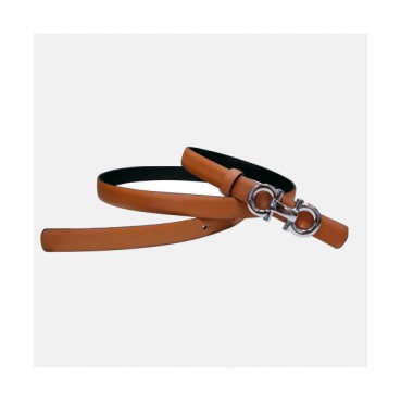 Salvatore Ferragamo 2019 Ladies Gancini Buckle Leather Belt - 살바토레 페라가모 여성 간치니 버클 레더 벨트 Fer0177x.Size(1.5cm).오렌지은장