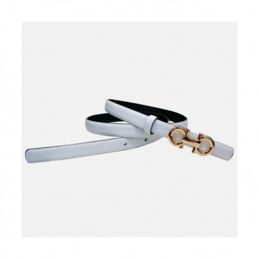 Salvatore Ferragamo 2019 Ladies Gancini Buckle Leather Belt - 살바토레 페라가모 여성 간치니 버클 레더 벨트 Fer0176x.Size(1.5cm).화이트금장