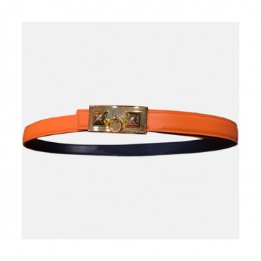 [매장판]Hermes 2019 Ladies Reversible Luck Stud EpsomLeather Belt - 에르메스 여성 리버서블 락스터드 엡솜 레더 벨트 Her0127x.Size(2.5cm).오렌지금장