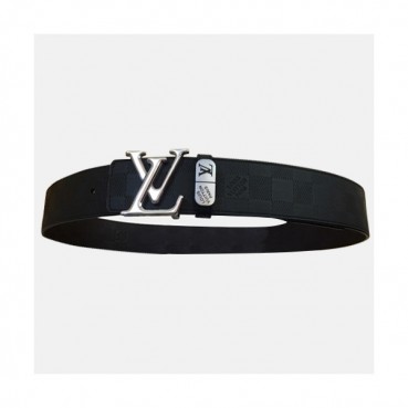 Louis vuitton 2019 Mens Initial Logo Leather Belt - 루이비통 남성 이니셜 로고 버클 레더 벨트 Lou0788x.Size(4.0cm).블랙은장