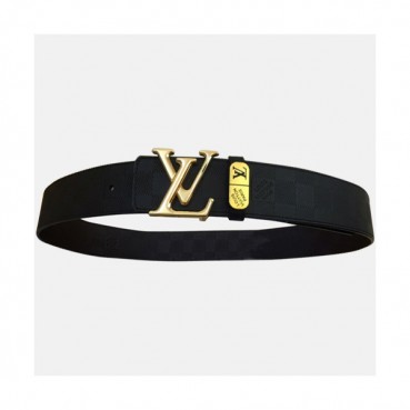 Louis vuitton 2019 Mens Initial Logo Leather Belt - 루이비통 남성 이니셜 로고 버클 레더 벨트 Lou0787x.Size(4.0cm).블랙금장