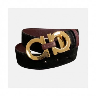 Salvatore Ferragamo 2019 Mens Business Gancini Buckle Leather Belt - 살바토레 페라가모 남성 비지니스 간치니 버클 레더 벨트 Fer0168x.Size(3.5cm).블랙금장
