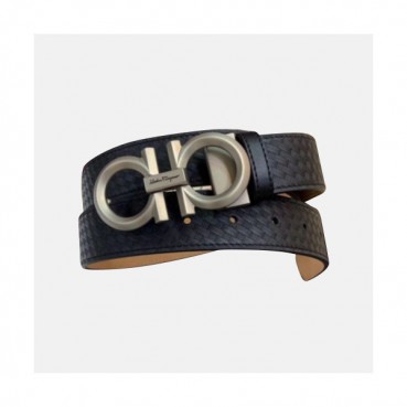 Salvatore Ferragamo 2019 Mens Business Gancini Buckle Leather Belt - 살바토레 페라가모 남성 비지니스 간치니 버클 레더 벨트 Fer0165x.Size(3.5cm).블랙은장