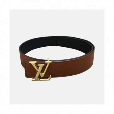 Louis vuitton 2019 Mens Initial Logo Leather Belt - 루이비통 남성 이니셜 로고 버클 레더 벨트 Lou0782x.Size(4.0cm).브라운금장