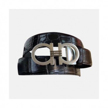 Salvatore Ferragamo 2019 Mens Business Gancini Buckle Leather Belt - 살바토레 페라가모 남성 비지니스 간치니 버클 레더 벨트 Fer0163x.Size(3.5cm).블랙은장