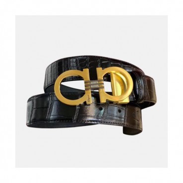 Salvatore Ferragamo 2019 Mens Business Gancini Buckle Leather Belt - 살바토레 페라가모 남성 비지니스 간치니 버클 레더 벨트 Fer0162x.Size(3.5cm).블랙