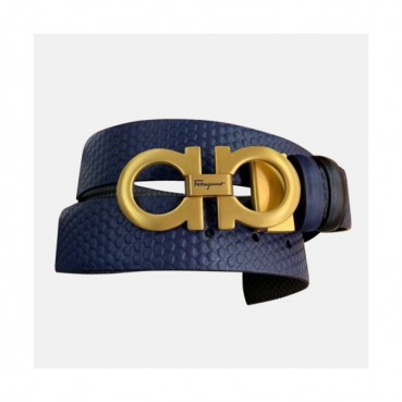 Salvatore Ferragamo 2019 Mens Business Gancini Buckle Leather Belt - 살바토레 페라가모 남성 비지니스 간치니 버클 레더 벨트 Fer0160x.Size(3.5cm).네이비