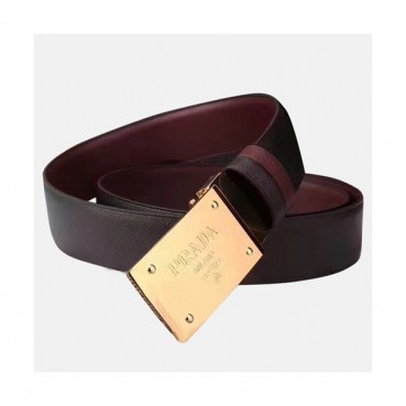 Prada 2019 Mens Saffiano Box Logo Business Leather Belt - 프라다 남성 신상 사피아노 박스 로고 비지니스 레더 벨트 Pra0465x.Size(3.5cm).2컬러(블랙은장/블랙금장)