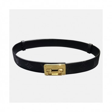 Louis vuitton 2019 Ladies Box Logo Buckle Leather Belt - 루이비통 여성 신상 박스 로고 버클 레더 벨트 Lou0754x.Size(3.0cm).블랙금장