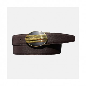Montblanc 2019 Mens Business Leather Belt - 몽블랑 신상 남성 비지니스 레더 벨트 Mont0037x.Size(3.2cm).브라운금장