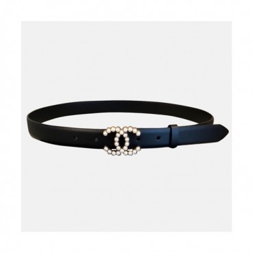 Chanel 2019 Ladies Classic CC Preal Buckle Leather Belt - 샤넬 여성 클랙식 CC 진주 버클 레더 벨트 Cnl0193x.Size(2.5cm).블랙